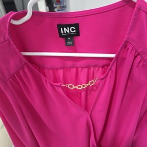 INC International Concepts Pink Blouse with Gold Accent
